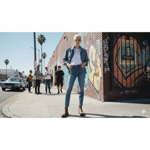 American Apparel Denim Jacket Medium Blue Jeans Unisex